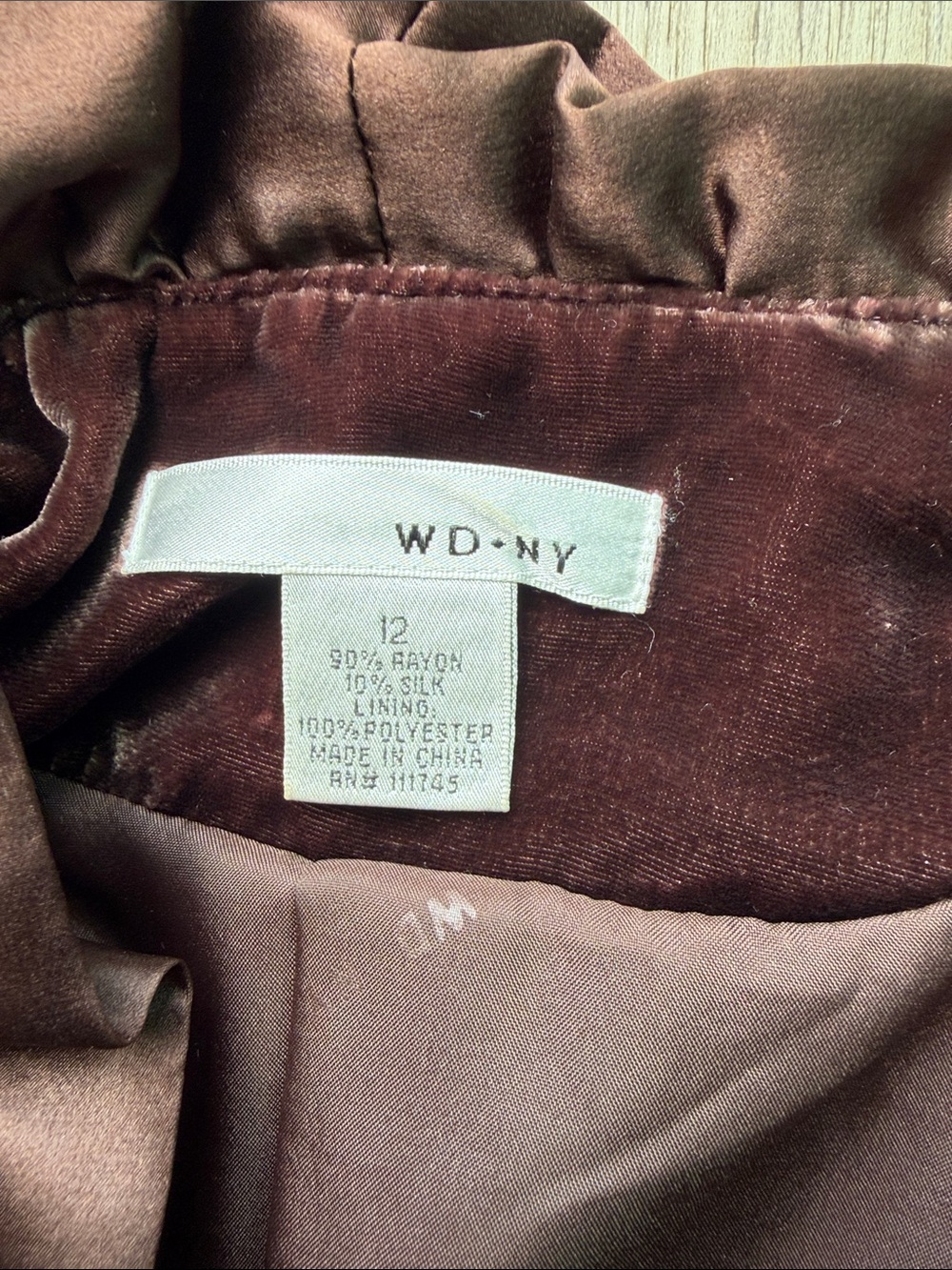 WD.NY Velvet Ruffle Blazer in Deep Plum - Picture 3 of 5